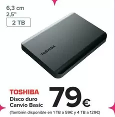 Oferta de Toshiba - Disco Duro  Canvio Basic por 79€ en Carrefour