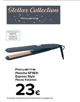 Oferta de Rowenta - Plancha SF1831 Express Style por 23€ en Carrefour