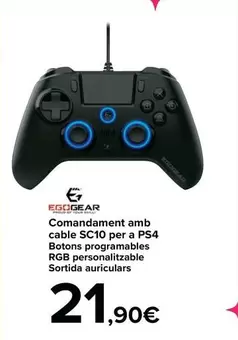 Oferta de Egogear - Mando Con Cable Sc10 Para Ps4 por 21,9€ en Carrefour