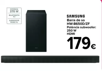 Oferta de Samsung -Barra De Sonido  Hw-B650Dzf por 179€ en Carrefour