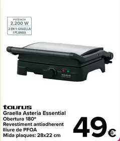 Oferta de Taurus - Grill Asteria Essential por 49€ en Carrefour