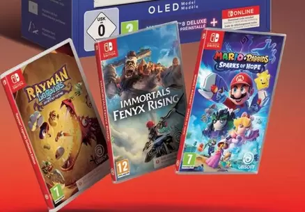 Oferta de Nintendo SWITCH  - Mario Kart 8 Deluxe + 3 Juegos Ubisoft en Carrefour