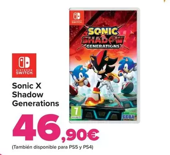 Oferta de Nintendo SWITCH  - Sonic X  Shadow Generations por 46,9€ en Carrefour