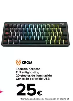 Oferta de Krom - Teclado Kreator por 25€ en Carrefour