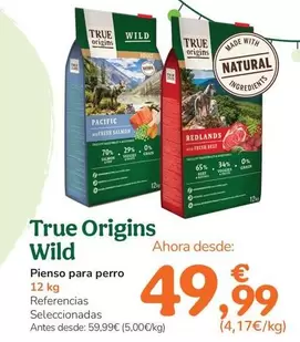 Oferta de True Origins - Wild Pienso Para Perro por 49,99€ en Tiendanimal