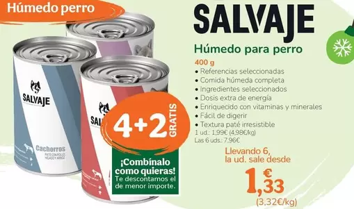 Oferta de Salvaje - Humedo Para Perro por 1,99€ en Tiendanimal