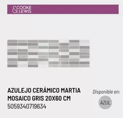 Oferta de Azulejo Ceramico Martia Mosaico Gris 20x60 Cm en Brico Depôt