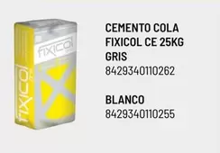 Oferta de Blanco - Cemento Cola Fixicol Ce 25kg Gris en Brico Depôt