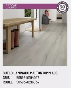 Oferta de Suelo Laminado Malton 10mm Ac6 Gris en Brico Depôt