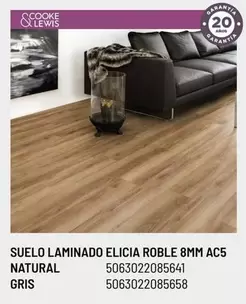 Oferta de Suelo Laminado Elicia Roble 8mm Ac5 Natural en Brico Depôt