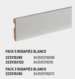 Oferta de Blanco - Pack 5 Rodapies en Brico Depôt