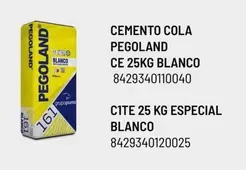 Oferta de Blanco - Cemento Cola Pegoland Ce 25kg en Brico Depôt