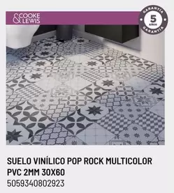 Oferta de PVC - Suelo Vinílico Pop Rock Multicolor Pvc 2mm 30x60 en Brico Depôt