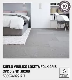 Oferta de SPC - Suelo Vinílico Folk Gris Spc 3.2mm 30x60 en Brico Depôt