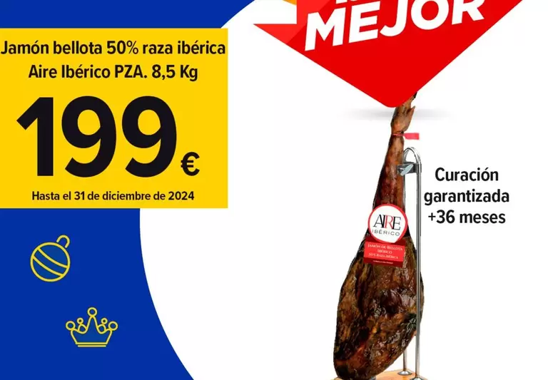 Oferta de Aire Iberico - Jamón Bellota 50% Raza Ibérica por 199€ en Cash Fresh