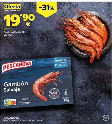 Oferta de Pescanova - Gambon Salvaje por 19,9€ en BM Supermercados