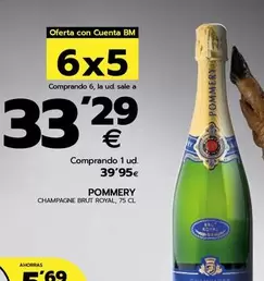 Oferta de Pommery - Champagne Brut Royal por 39,95€ en BM Supermercados