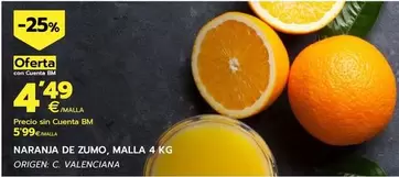 Oferta de Naranja De Zumo por 4,49€ en BM Supermercados