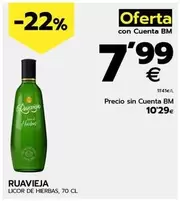 Oferta de Ruavieja - Licor De Hierbas por 7,99€ en BM Supermercados