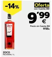 Oferta de Zoco - Pacharán por 9,99€ en BM Supermercados