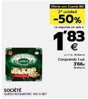 Oferta de Societe - Queso Roquefort por 3,66€ en BM Supermercados