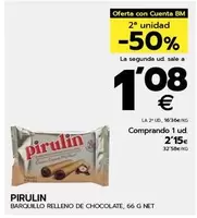 Oferta de Pirulin - Barquillo Relleno De Chocolate por 2,15€ en BM Supermercados