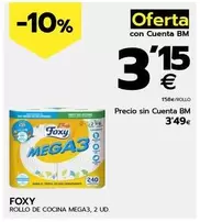 Oferta de Foxy - Rollo De Cocina Mega3 por 3,15€ en BM Supermercados