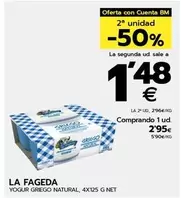 Oferta de La Fageda - Yogur Griego Natural por 2,95€ en BM Supermercados