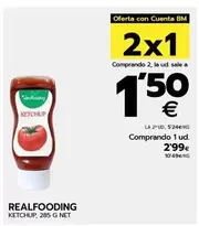 Oferta de Realfooding - Ketchup por 2,99€ en BM Supermercados