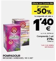 Oferta de Pompadour - Infusiones  por 2,79€ en BM Supermercados