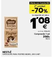 Oferta de Nestlé - Chocolate Para Postres Negro por 3,6€ en BM Supermercados