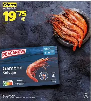 Oferta de Pescanova - Gambon Salvaje Crudo por 19,75€ en BM Supermercados