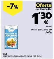 Oferta de Bm - Aceitunas Rellenas Bajas En Sal por 1,4€ en BM Supermercados