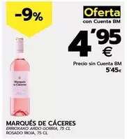 Oferta de Marqués de Cáceres - Vino Rosado Rioja por 5,45€ en BM Supermercados