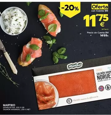 Oferta de Martiko - Salmón Ahumado por 11,75€ en BM Supermercados