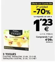 Oferta de 3 Toques - Tartaletas Cocktail por 4,09€ en BM Supermercados