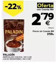 Oferta de Paladín - Cacao Instantaneo por 3,59€ en BM Supermercados