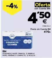 Oferta de Bm - Papel Higiénico Compacto por 4,7€ en BM Supermercados