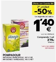 Oferta de Pompadour - Infusiones Variedades  por 2,79€ en BM Supermercados