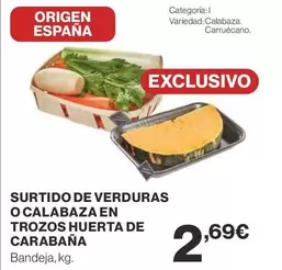 Oferta de Origen - Surtido De Verduras O Calabaza En Trozos Huerta De Carabaña por 2,69€ en Supercor