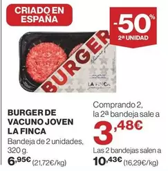 Oferta de La Finca - Burger De Vacuno Joven por 6,95€ en Supercor