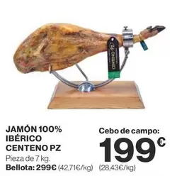 Oferta de Bellota - Jamón 100% Ibérico por 199€ en Supercor