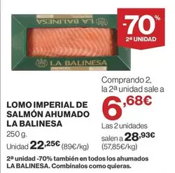 Oferta de La Balinesa - Lomo Imperial De Salmón Ahumado por 22,25€ en Supercor