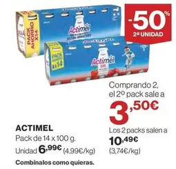 Oferta de Actimel - Pack De 14 X 100 G por 6,99€ en Supercor