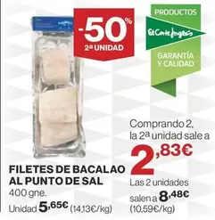 Oferta de Filetes De Bacalao Al Punto De Sal por 5,65€ en Supercor