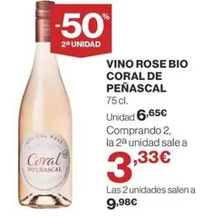 Oferta de Coral - Vino Rose Bio por 6,65€ en Supercor