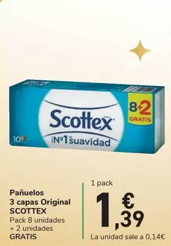 Oferta de Scottex - Pañuelos 3 Capas Original por 1,39€ en Carrefour Express