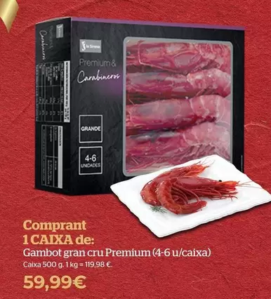 Oferta de Carabinero Crudo Grande Premium (4-6 U/Caja) por 59,99€ en La Sirena