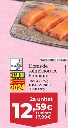 Oferta de Lomos De Salmón Noruego Premium por 17,99€ en La Sirena