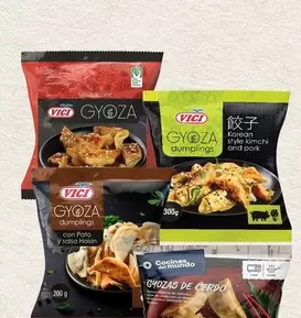 Oferta de Surtido De Gyozas Carne Vici; Cerdo Kimchi Vici; Verduras Langostinos O Pollo Vici por 4,49€ en La Sirena